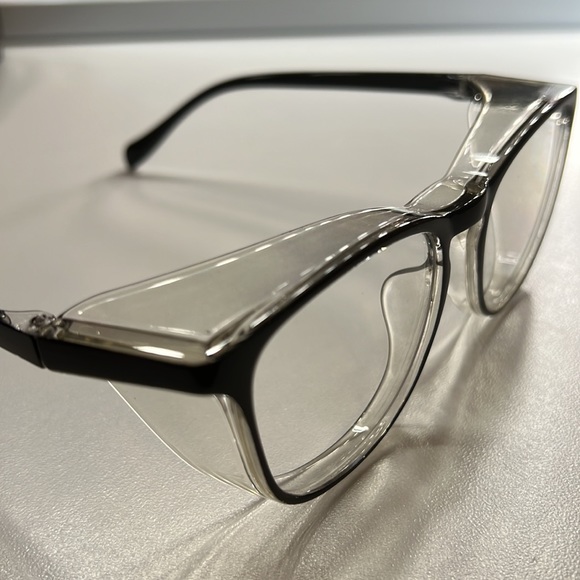 SeeBand | Safety Glasses Anti Fog Round Black/Clear with  Anti Blue-Light Lens - Picture 5 of 11